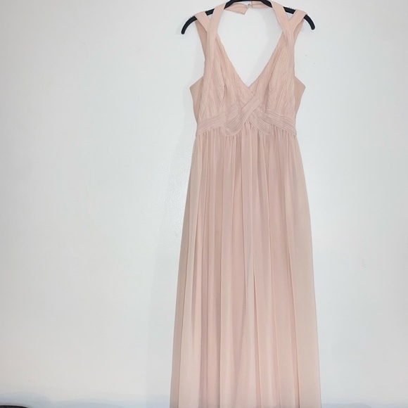 Lulu's Blush Pink Backless Flowy Maxi Bridesmaid Dress Size S - Picture 4 of 8